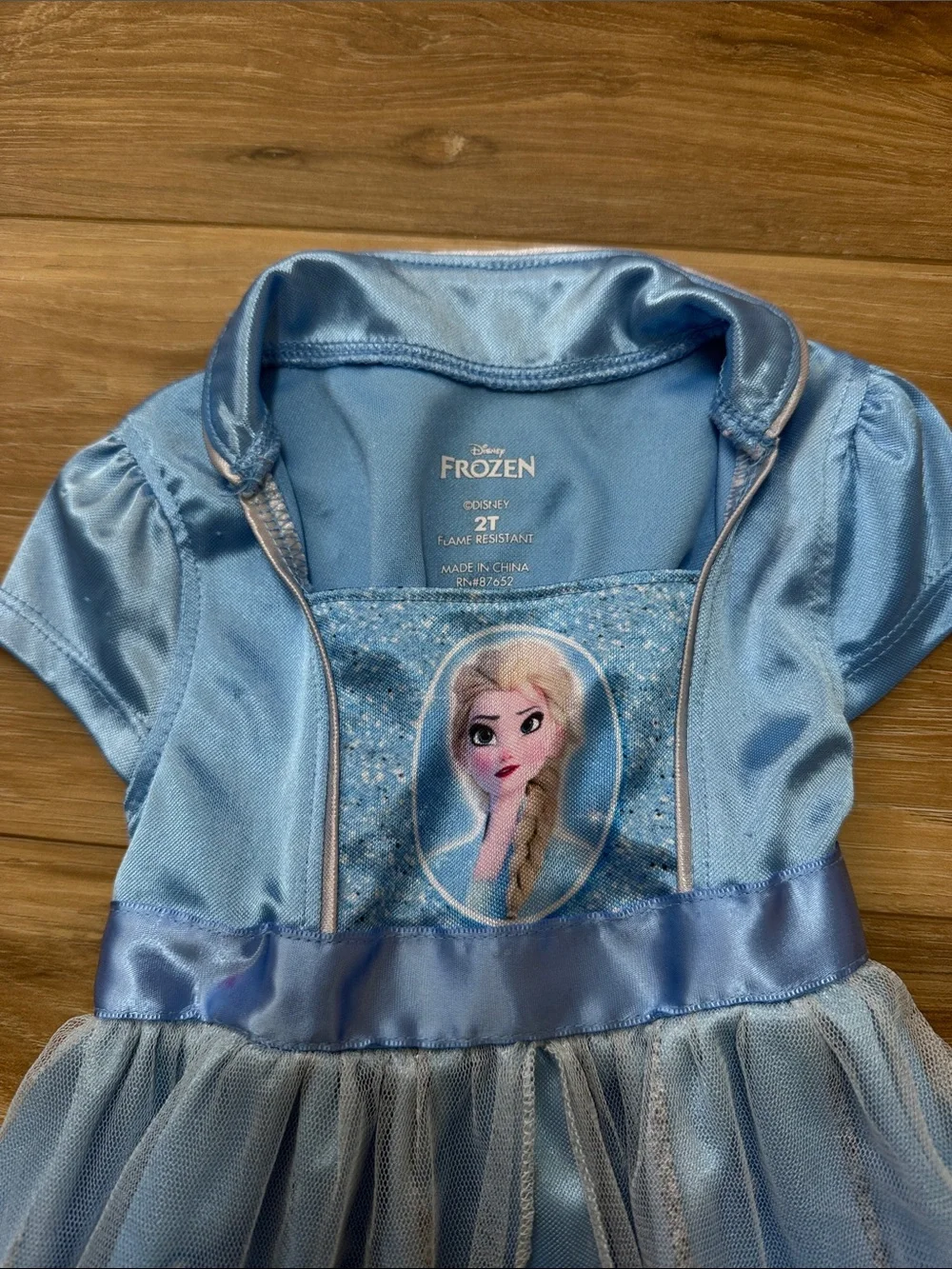 Disney Light Blue Elsa Costume Dress with Sheer Overlay - Picture 2 of 3